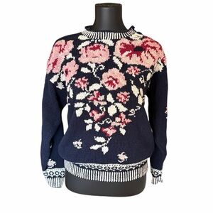 90s Vintage Floral Sweater Studio Michelle Stuart Size S Cottagecore Grandma